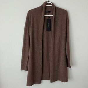 Brown Open Front Cardigan